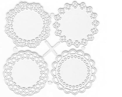 Metal Die Cuts Set 4 Different Patterns Lace Flower Border Cutting Dies for Scrapbooking Photo Album DIY Craft Die for Card Making (Round Lace Flower Border) - Image 7