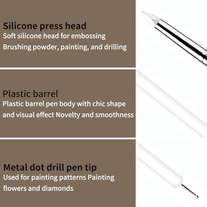 10 Pcs Silicone Clay Sculpting Tools Set, Double-Ended Dotting Tools & Silicone Brushes for Polymer Clay, Air Dry Clay, Pottery & DIY Crafting-White - Image 7