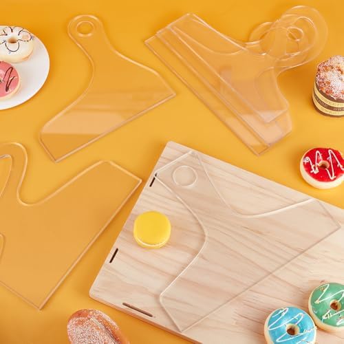 INUNLY 6 Pcs Charcuterie Board Templates for Woodworking Acrylic Router Templates 5mm Thick Charcuterie Board Handle Template Angled Curvy Tracing Stencils Cut Guide Tools for Kitchen - Image 5