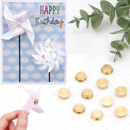 CYFUN DESIGN 10 Pcs Mini Metal Rotating Bearings for Card Making DIY Handmade Crafts Paper Cards Scrapbooking Crafting, 360°Rotation Charm Bearing Spinner Art Tool Nail Rings Jewelry Rotating Tools by CYFUNDESIGN