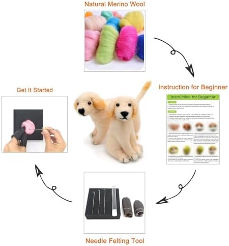 Feltsky 2 Pack Labradors Dog Needle Felting Kits for Beginners DIY Craft Kit Include Everything to Make - Image 5