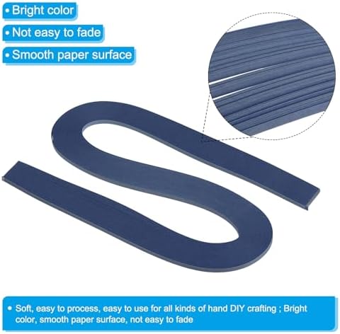 PATIKIL 360pcs Quilling Strips Paper 1/8"(3mm) 21"(54cm) Origami Paper Quilling Strip for Art DIY Hand Craft Christmas, Deep Blue - Image 3