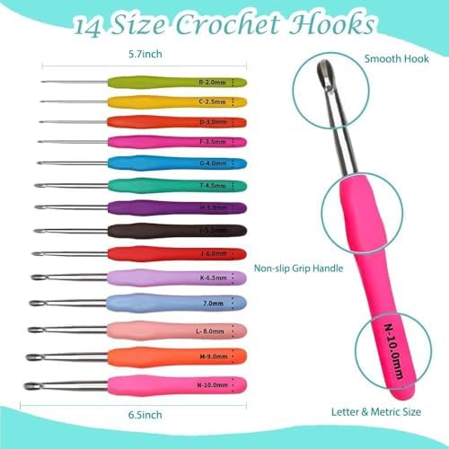 Yarniss Crochet Kit for Beginner,Complete Crochet Kit for Adult,Bright Blue - Image 3