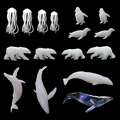 Woohome 12 PCSJewelry Making Supplies Resin Mould Filler, 3D Mini Jellyfish Bear Penguin Whale Resin Casting Moulds Fillers, 3D Resin Filler Art Craft Supplies Epoxy Moulds for Art Resin Crafts DIY by Woohome