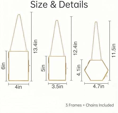 Relaxing Garden Pressed Flower Frame Kit, 3 Hanging Glass Frames - Image 3