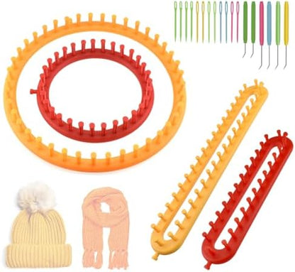 SATUY 4 Pcs Knitting Loom Kit, Scarf & Hat Loom with Crochet Hook & Needle by Unknown