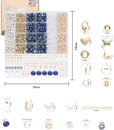 Xylise Jewelry Making Supplies Kit Natural Stone Beads for Irregular Natural Stone with for DIY Craft Bracelet Necklace Earrings for Adults(Blue dot Color) - Image 2