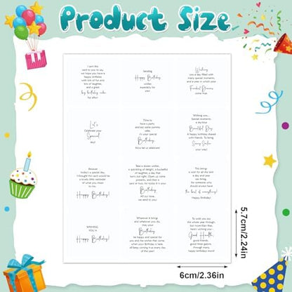 Watersay 240 Pcs Happy Birthday Peelable Stickers, 2.36 x 2.36 Inches - Image 2