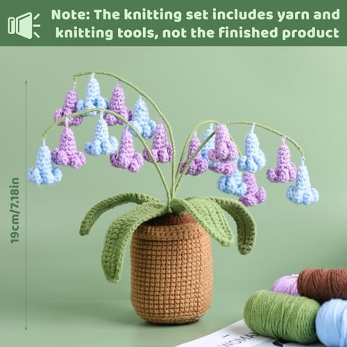 kgxulr Crochet Kit, Bluebell Crochet Kit for Beginners, Crochet Flowers Kit - Image 3