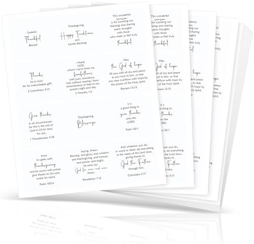 Watersay 240 Pcs Thanksgiving Religious Peelable Stickers, 4 x 3.5 Inches by Unknown