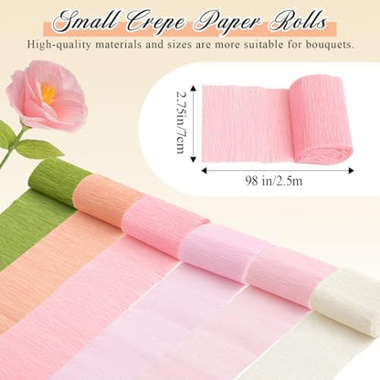 AmazingSpark Crepe Paper Flower Making Kit, Complete DIY Craft Aesthetic Gift with 3 Vises & Supplies to Make 30 Flowers, Sensory Arts Idea Gift for Adults, Couples, Friends, Women(Pink) - Image 2