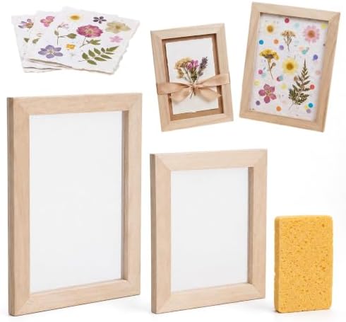 3 Pcs Paper Making Kit, A5 & A6 Paper Making Screen with Wooden Mold Sponge DIY Handmade Papers Makings Supplies Gift for Craft Lovers by salbsever