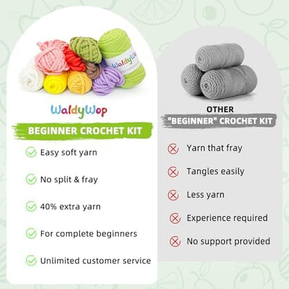WaldyWop Crochet Kit for Beginners, 5 PCS Fruit Bookmarks Crochet Kits - Image 5
