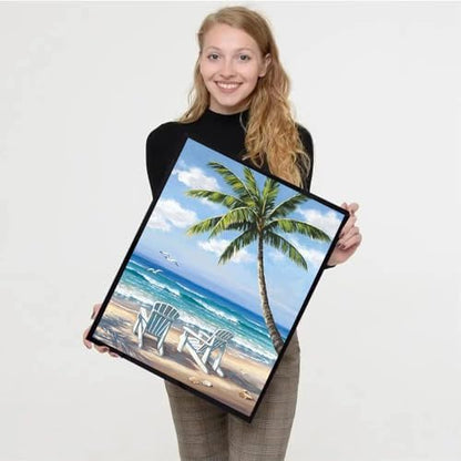 VIGEGU 4 Pack Paint by Numbers Kit for Adults Framed Canvas with Wooden - Image 4