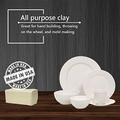 Old Potters Mid High Fire White Stoneware Clay for Pottery | Cone 6-10 | Ideal for Wheel Throwing, Hand Building, Sculpting | Great for All Skill Levels | Greenware Clay, 25 lbs. - Image 7