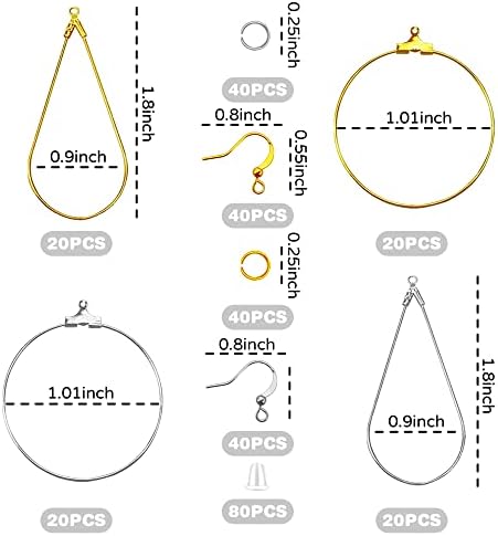 Earring Making Kit with 740 PCS Beading Hoop Earring Finding Component Accessories Hooks Jump Rings Loop Earring Backs Beads and Charms for Jewelry Making(740) - Image 2
