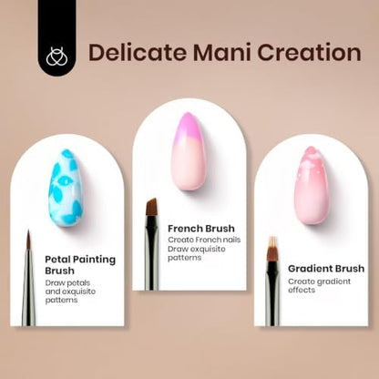 Beetles Gel Polish Nail Art Brushes, 6 Pcs Fingernail Art Design Pens - Image 4
