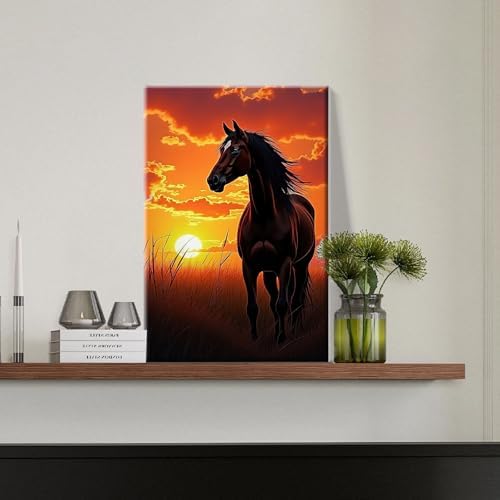 JOOZ Horse Paint by Numbers Kit for Adults with Frame Sunset Paint by Number with Easel Adult Paint by Number Kits Framed Canvas Oil Painting Kits for Home Wall Decor 8x12 Inch - Image 4