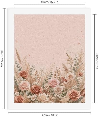 Paint by Numbers Kit for Adults Beginner Art Decor Blush Rose Meadow - Image 3