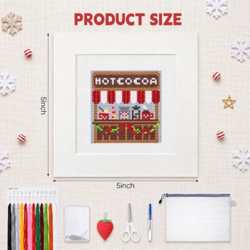 XunYee 18 Mesh Needlepoint Canva for Beginner, Hot Cocoa - Image 2