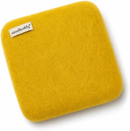 Woolbuddy Needle Felting Mat 6 x 6 x 1.5 Inch (Gold), Pure Wool Felt Pad by Woolbuddy