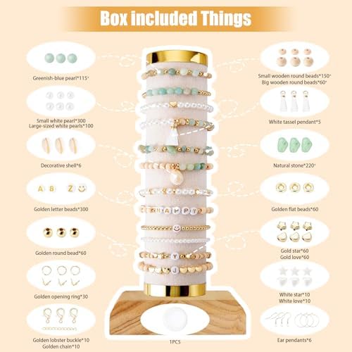 Lisaruq Jewelry Making kit, 20+Varieties, 300+Natural Stone Beads, 1700+Beads 、Accessories and Storage Box, can DIY 50+Bracelets, Necklaces, Earrings，Rings, etc. Suitable for Adults - Image 2