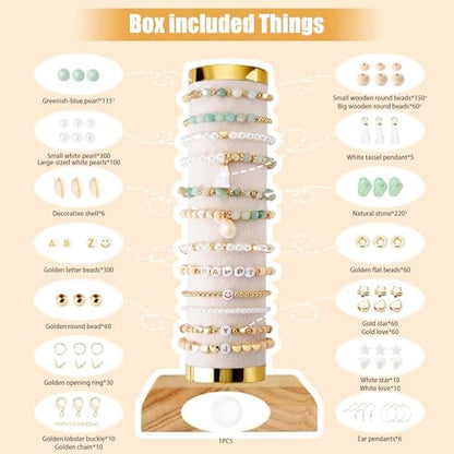 Lisaruq Jewelry Making kit, 20+Varieties, 300+Natural Stone Beads, 1700+Beads 、Accessories and Storage Box, can DIY 50+Bracelets, Necklaces, Earrings，Rings, etc. Suitable for Adults - Image 2