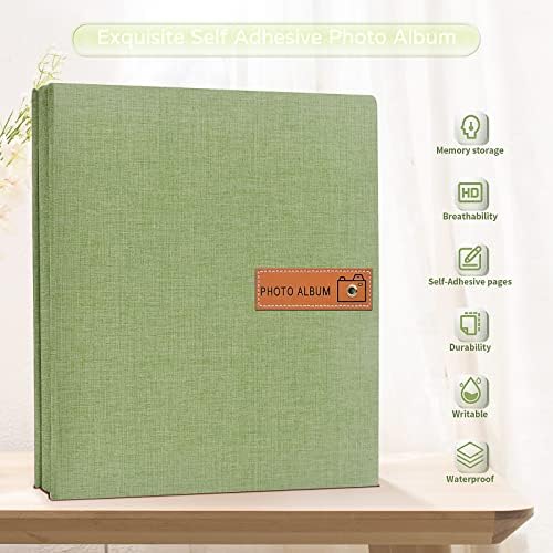 Popotop Large Photo Album Self Adhesive 4x6 5x7 8x10 Scrapbook Album DIY Picture Book,Gifts for Mom,Family Baby and Wedding,with Metal Pen and Plastic Board - Image 2