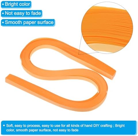 PATIKIL 120pcs Quilling Strips Paper 3/8"(10mm) 54cm Origami Paper Quilling Strip for Art DIY Hand Craft Christmas, Light Orange - Image 3
