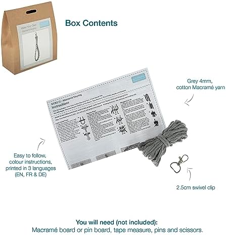 Trimits Make Your Own Macrame Kit, 21 x 2cm, Keyring - Image 5