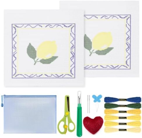 Ansberta 15Pcs Lemon 18 Mesh Needlepoint Canvas Kit for Beginners Adults by Unknown