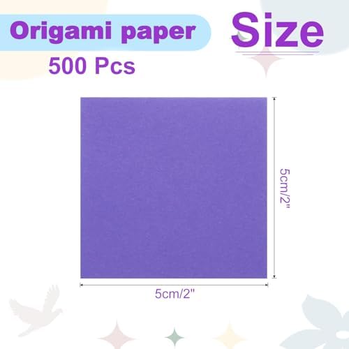 DMiotech 500 Sheets 2x2 Inch Origami Paper, Dark Purple Square Origami Paper Easy Fold Double Sided Paper for DIY Arts and Crafts - Image 4