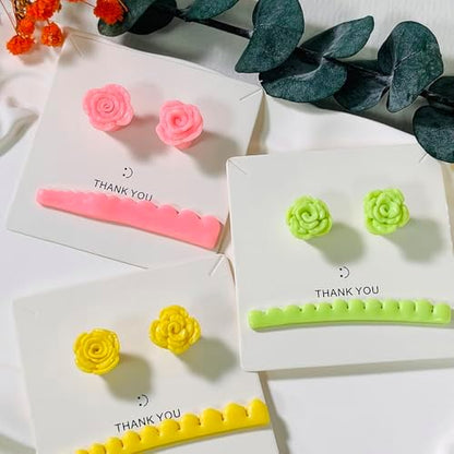 Xaekicr 3pcs Rose Petal Clay Cutters Set – Polymer Clay Cutters for Flower Earrings, Clay Molds for Jewelry Making, Clay Tools for DIY Art Projects - Image 5