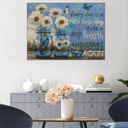Flower Stamped Cross Stitch Kits Cross Stitch Patterns，Dimensions Cross Stitch Kits Embroidery Kit Arts and Crafts for Beginners 15.7x11.8 inch - Image 3