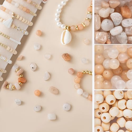 Xylise Jewelry Making Supplies Kit Natural Stone Beads for Irregular Natural Stone with for DIY Craft Bracelet Necklace Earrings for Adults (Pink) - Image 4