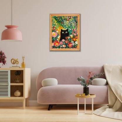 Flowers and Black Cat Paint by Numbers for Adults Beginner 16X20 inch - Image 3