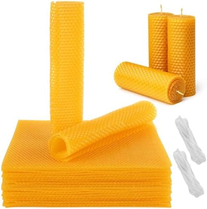 Oungy 24pcs Beeswax Sheets 8x8 Inch Include Cotton Wick by Oungy