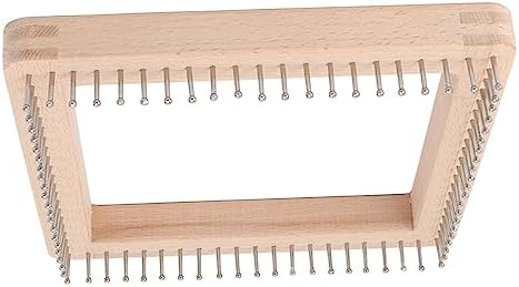 Crochet Blocking Board, 7.7in Mini Knitting Machine with Multiple Hooks, Solid Wooden Crochet Board DIY Square Knitting Tool for Mat, Scarf, Sock (Large) - Image 6