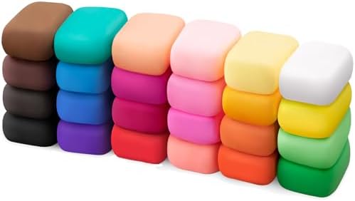 Air Dry Clay 24 Colors, Modeling Clay for Kids, DIY Molding Magic Clay, Toy Gifts for Age 3+ Years Old Boys Girls Kids by Exptolii