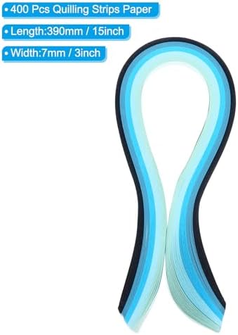 PATIKIL 390 x 7mm Rainbow Quilling Strips Paper,400 Pcs Origami Paper Quilling Strip for Art DIY Hand Craft Christmas, Gradient Blue - Image 2