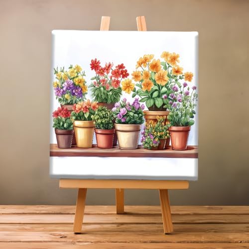Natuyalo Potted Plant Paint by Number with Frame 12"x12" - Framed Paint by Numbers Kit for Adults Beginners, Flowers Acrylic Painting by Number Kits Framed Ideal Gift - Image 2