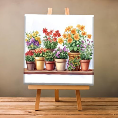 Natuyalo Potted Plant Paint by Number with Frame 12"x12" - Framed Paint by Numbers Kit for Adults Beginners, Flowers Acrylic Painting by Number Kits Framed Ideal Gift - Image 2