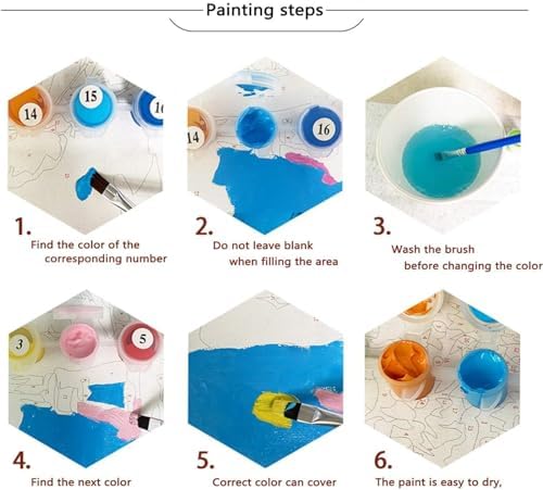 ldazao Girl Paint By Numbers Kit for Adults Flower Color Adult Paint By Number Kits Canvas Oil Painting Kit DIY Crafts for Women Gift 16x20 Inch Flameless - Image 6