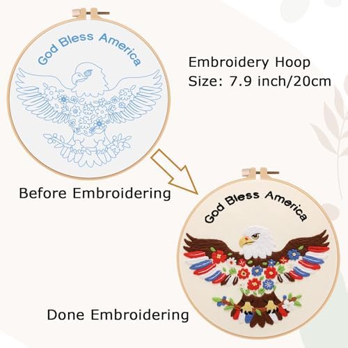 Nuberlic Embroidery Kits for Beginner Adults,God Bless - Image 2