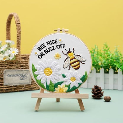 Louise Maelys Bee Embroidery Kit Funny Daisy Quote DIY Craft - Image 4