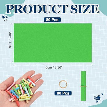 MECCANIXITY 80Pcs Message Paper Scrolls 3x6cm Lucky Wishing Dark Green - Image 2