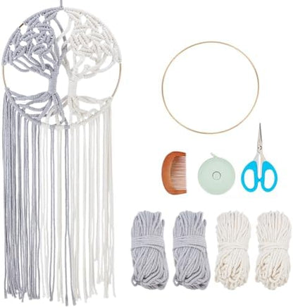 Tree of Life Macrame Kit for Adults Beginners Dream Catcher Macrame Wall Hanging Decor with Video Tutorials Handmade Woven Boho Home Decor for Bedroom Dorm Decoration by ACRNIGHEET