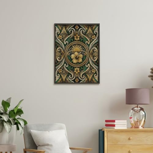 Bozfoxa Paint by Numbers Kit for Adults Beginner Green Ornate Flower - Image 4