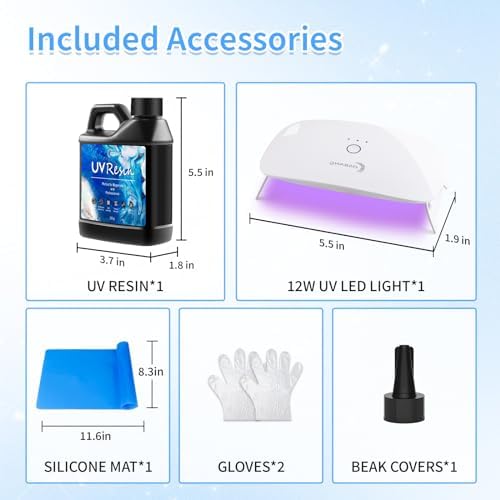 OSBANG UV Resin Kit with Light-250g, Clear Hard Type for Beginners and Professionals, UV Resin Kit for Jewelry Making, DIY Craft, Decor - Image 3