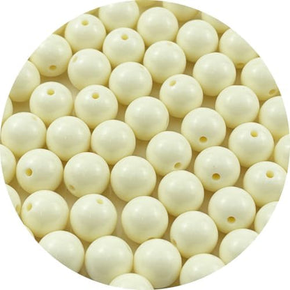 60pcs Acrylic Round Beads for Crafts 14mm Resin Candy Color Spacer Beads with Hole for Jewelry Making Sewing Crafts Decoration Necklaces Bracelets Earrings Supplies(Cream) by Unknown